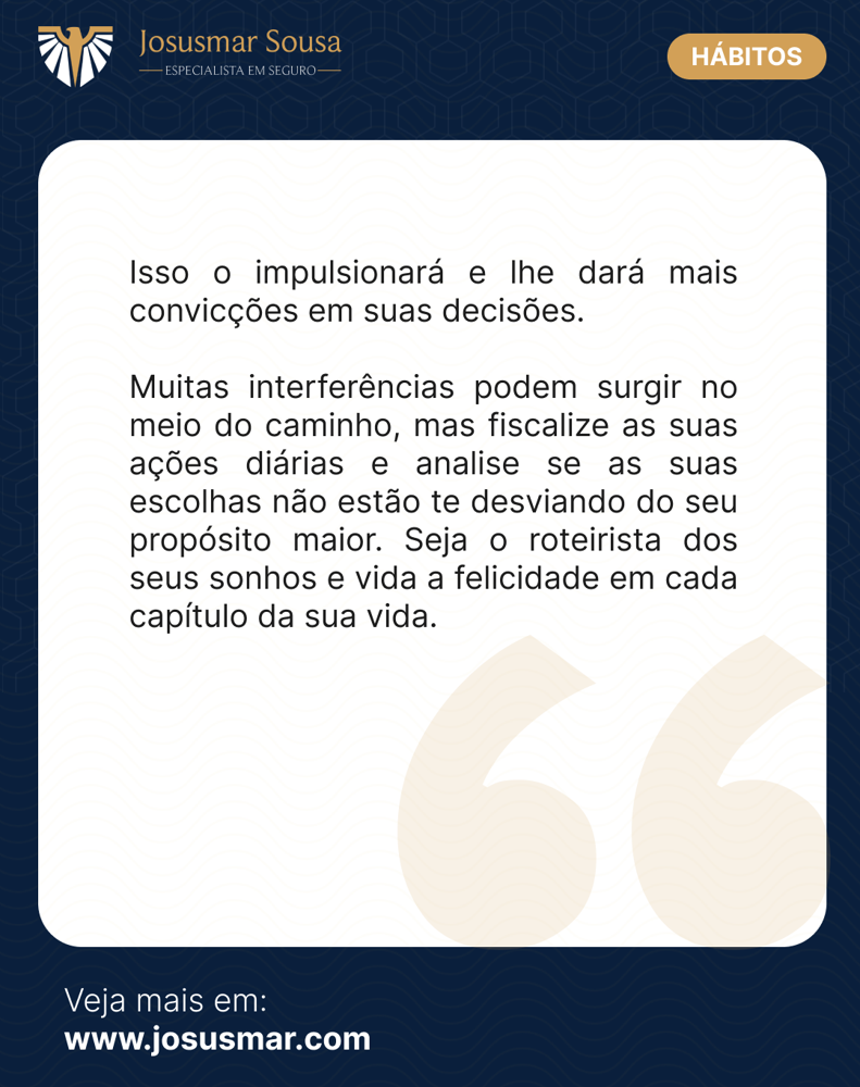 Seja o comandante da sua vida